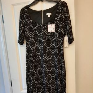 Bisou Bisou Black Floral Dress, Sz 14